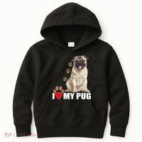 Dogs - I Love My Pug Kids Hoodie thumb 0
