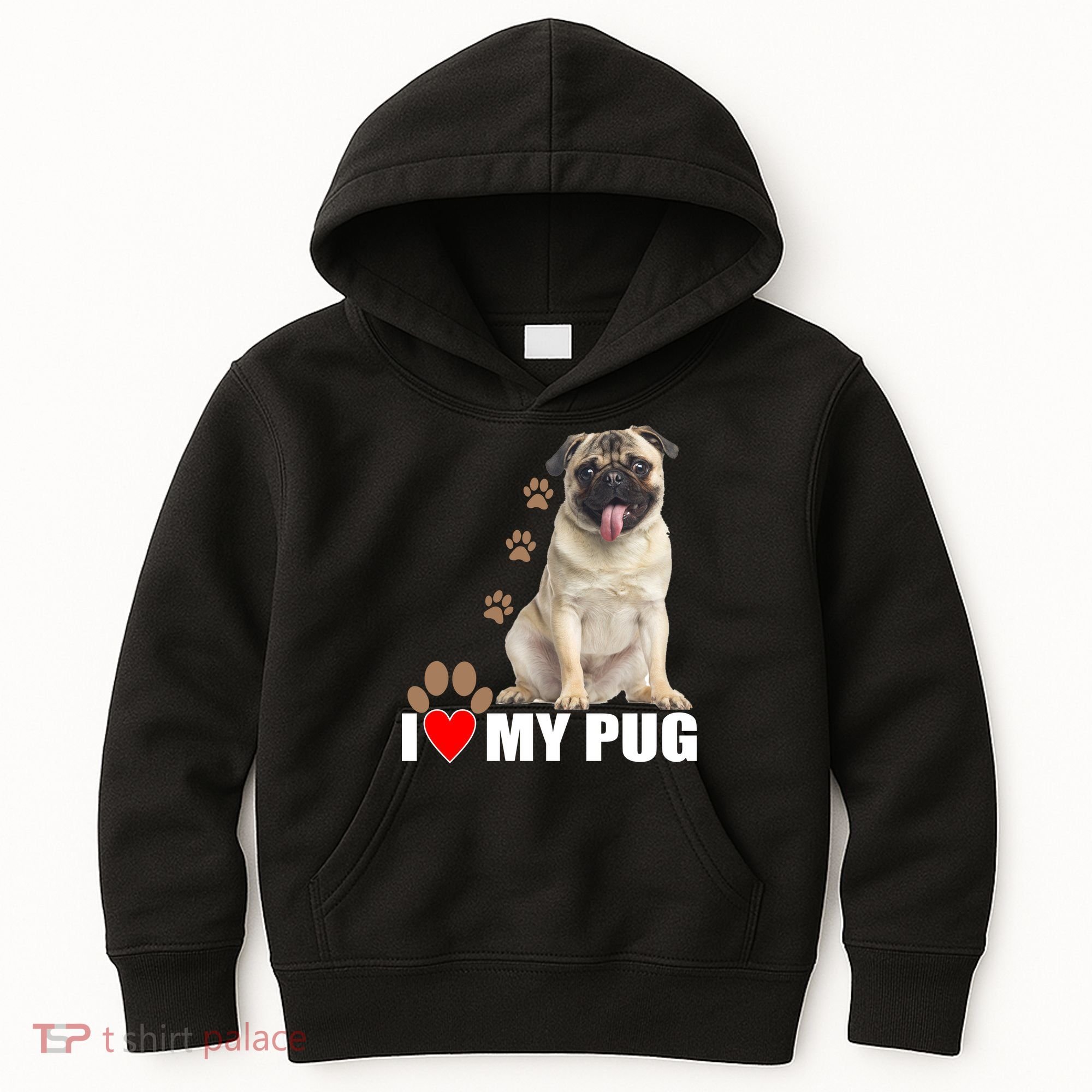 Dogs - I Love My Pug Kids Hoodie