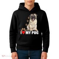 Dogs - I Love My Pug Kids Hoodie thumb 4