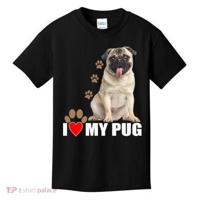 Dogs - I Love My Pug Kids T-Shirt