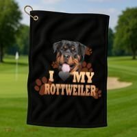 Dogs - I Love My Rottweiler Golf Towel thumb 1