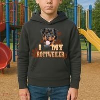 Dogs - I Love My Rottweiler Kids Hoodie thumb 2