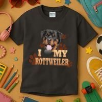 Dogs - I Love My Rottweiler Kids T-Shirt thumb 3