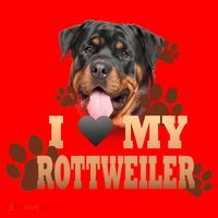 Dogs - I Love My Rottweiler Santa Hat thumb 1