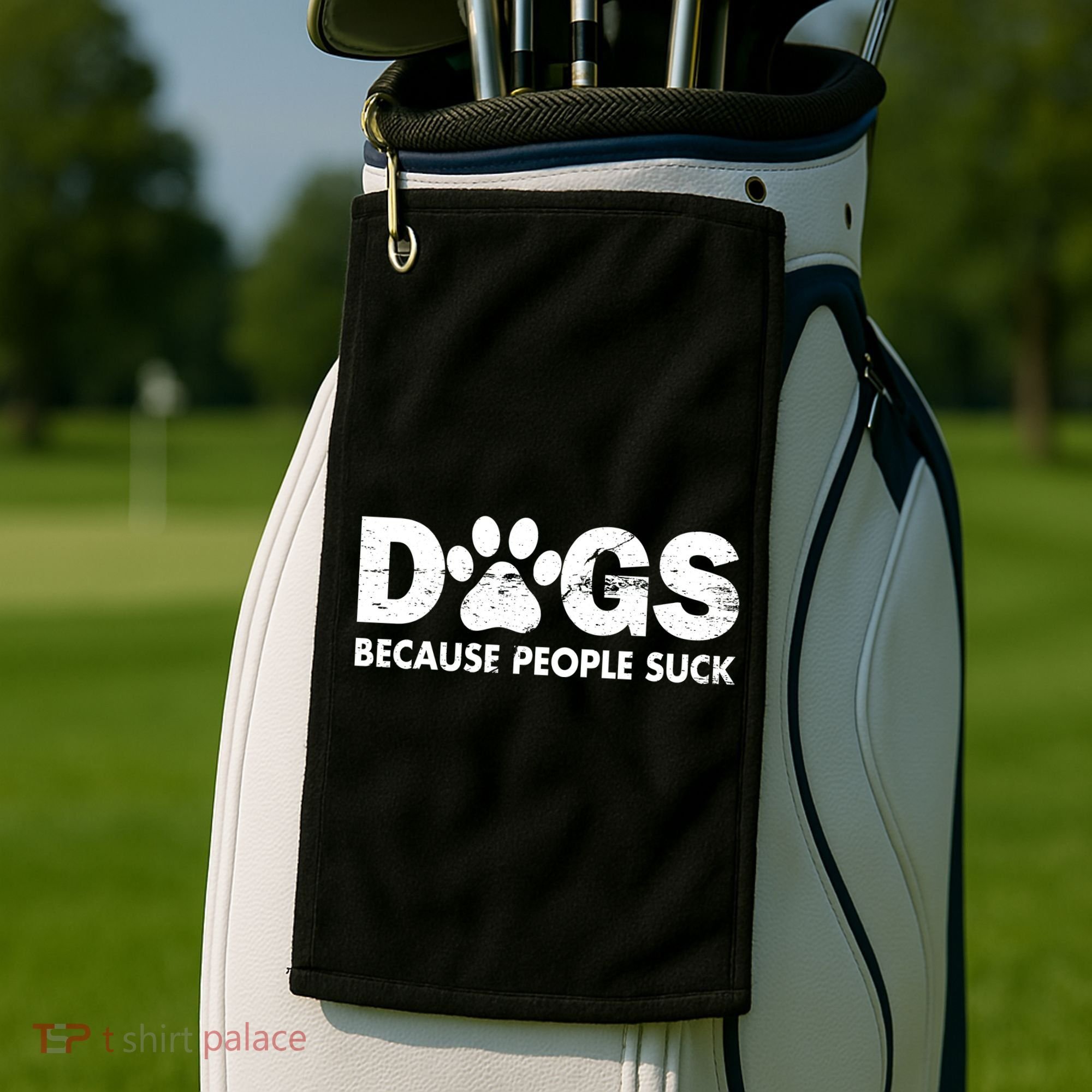 Dogs Because People Suck Golf Towel