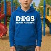 Dogs Because People Suck Kids Hoodie thumb 2
