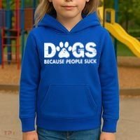 Dogs Because People Suck Kids Hoodie thumb 3