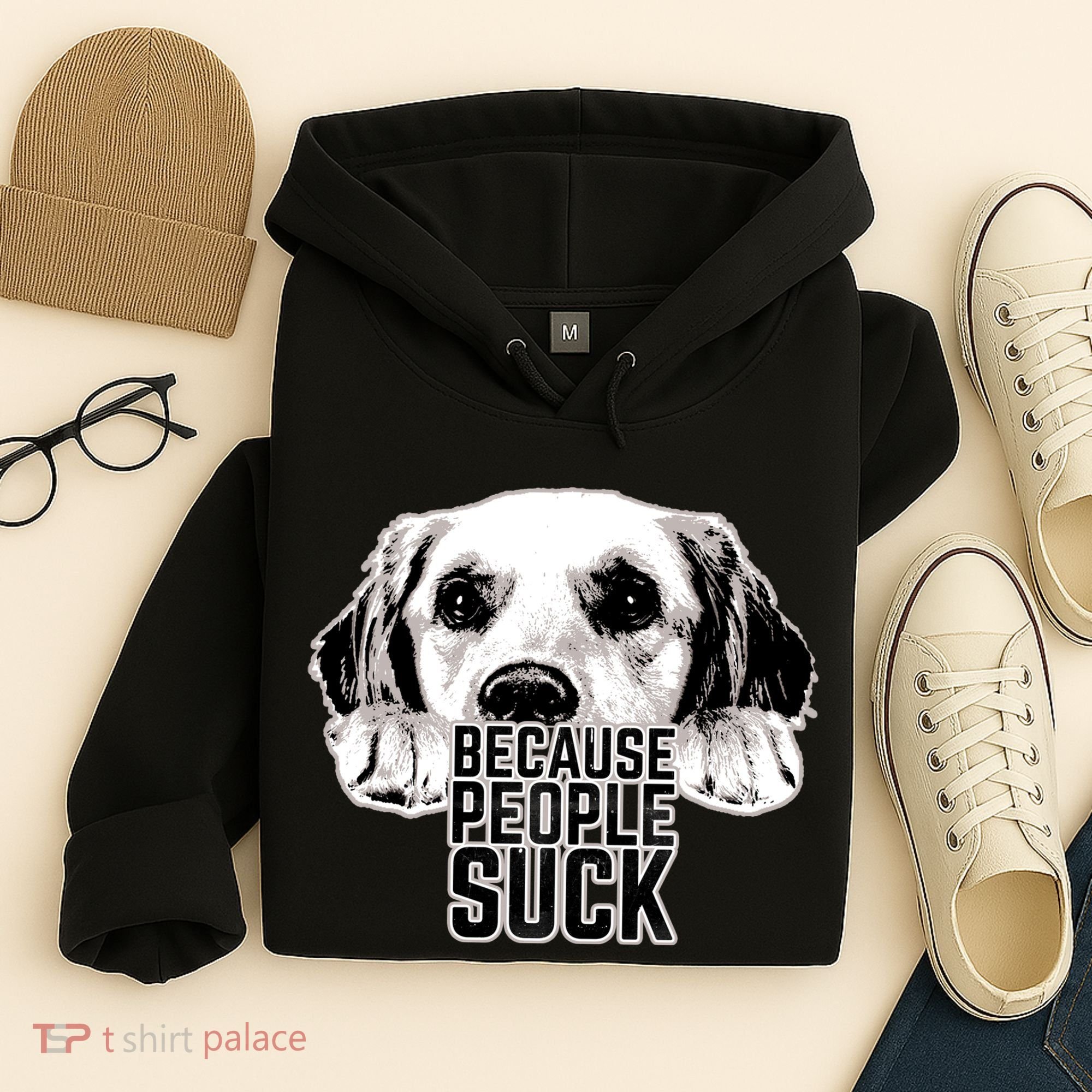 Dogs Because People Suck Funny Hoodie