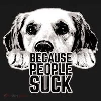 Dogs Because People Suck Funny Bucket Hat thumb 4