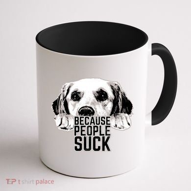 Dogs Because People Suck Funny Coffee Mug back