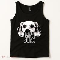 Dogs Because People Suck Funny Tank Top thumb 2