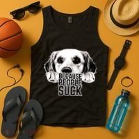 Dogs Because People Suck Funny Tank Top thumb 4