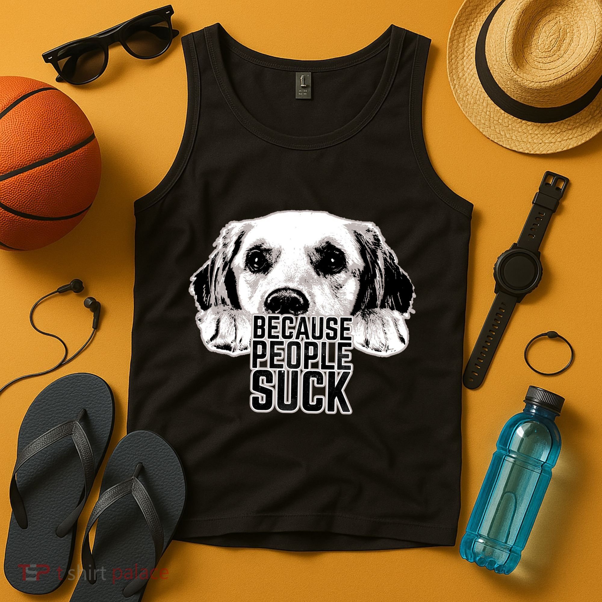 Dogs Because People Suck Funny Tank Top