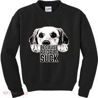 Dogs Because People Suck Funny Kids Sweatshirt thumb 0