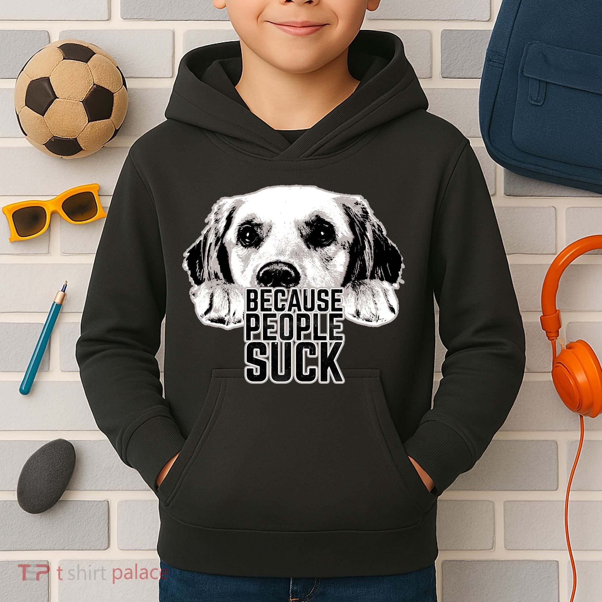 Dogs Because People Suck Funny Kids Hoodie