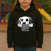 Dogs Because People Suck Funny Kids Hoodie thumb 3