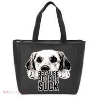 Dogs Because People Suck Funny Tote Bag thumb 0