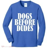 Dogs Before Dudes Kids Long Sleeve Shirt thumb 0
