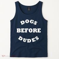 Dogs Before Dudes Funny Saying Tank Top thumb 2