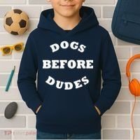 Dogs Before Dudes Funny Saying Kids Hoodie thumb 2