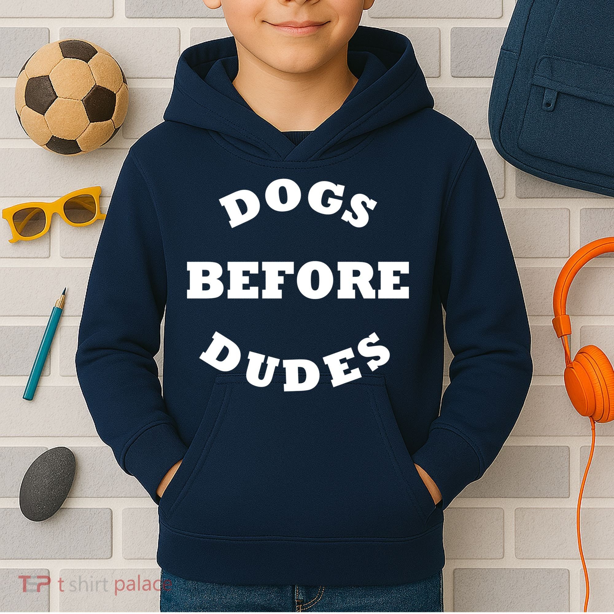 Dogs Before Dudes Funny Saying Kids Hoodie