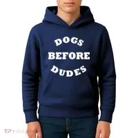 Dogs Before Dudes Funny Saying Kids Hoodie thumb 4