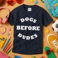 Dogs Before Dudes Funny Saying Kids T-Shirt thumb 3