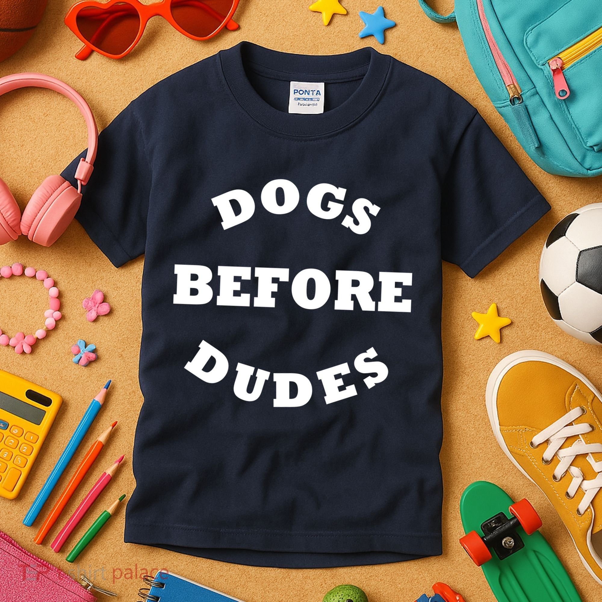 Dogs Before Dudes Funny Saying Kids T-Shirt