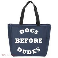 Dogs Before Dudes Funny Saying Tote Bag thumb 0