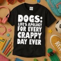 Dogs Life's Apology For Every Crappy Day Ever Kids T-Shirt thumb 3