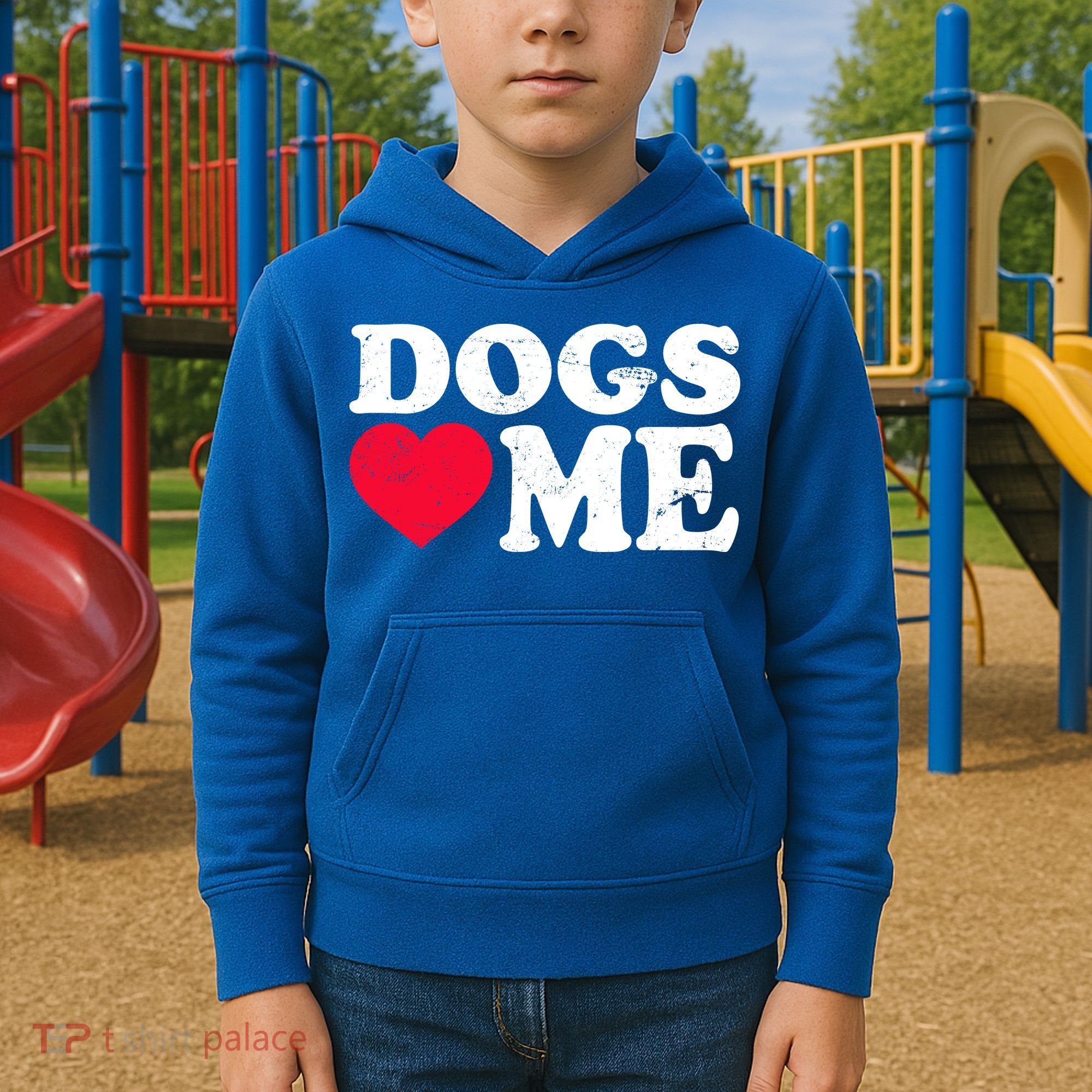 Dogs Love Me Kids Hoodie
