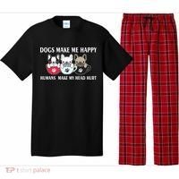Dogs Make Me Happy Humans Make My Head Hurt Pajama Set thumb 0