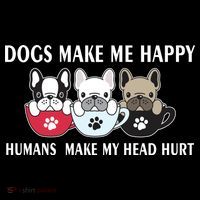 Dogs Make Me Happy Humans Make My Head Hurt Ornament thumb 1