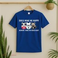 Dogs Make Me Happy Humans Make My Head Hurt T-Shirt thumb 2