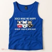 Dogs Make Me Happy Humans Make My Head Hurt Tank Top thumb 2
