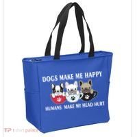 Dogs Make Me Happy Humans Make My Head Hurt Tote Bag thumb 2