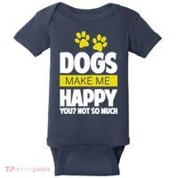 Dogs Make Me Happy You Not So Much Baby Bodysuit thumb 0