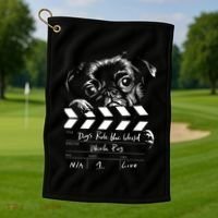 Dogs Rule The World Cute Director  Golf Towel thumb 1