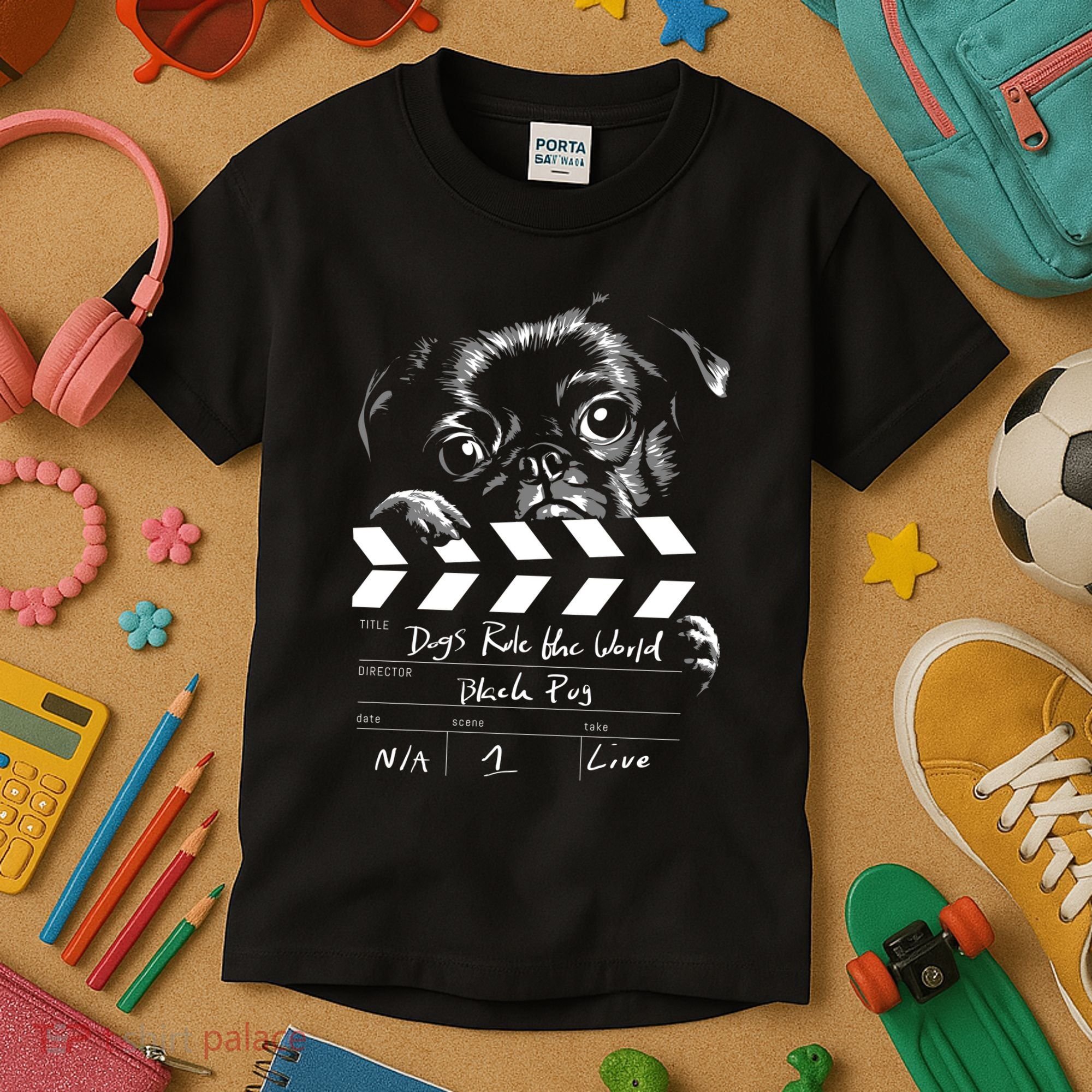 Dogs Rule The World Cute Director  Kids T-Shirt
