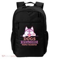 Dogs Welcome People Tolerated Backpack thumb 0