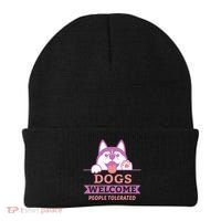 Dogs Welcome People Tolerated Beanie thumb 0