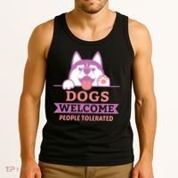 Dogs Welcome People Tolerated Tank Top thumb 3