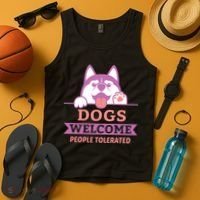 Dogs Welcome People Tolerated Tank Top thumb 4