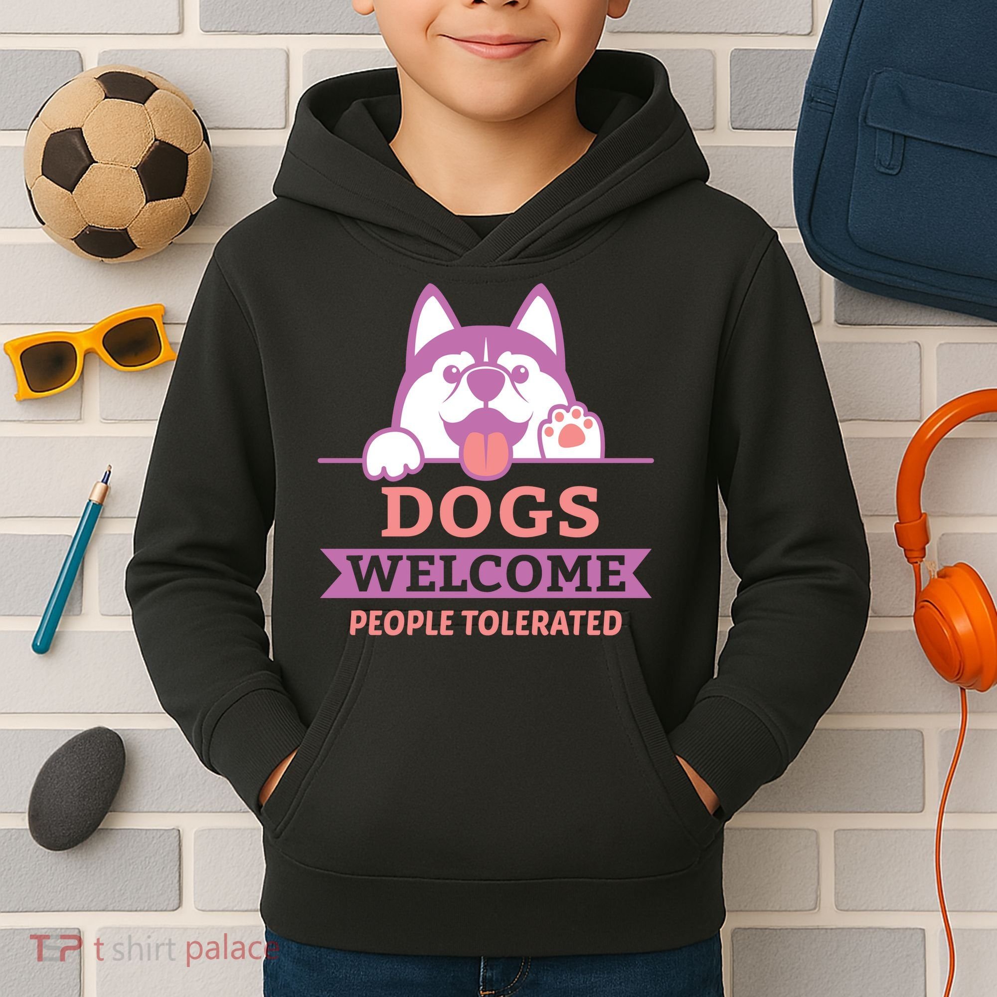 Dogs Welcome People Tolerated Kids Hoodie
