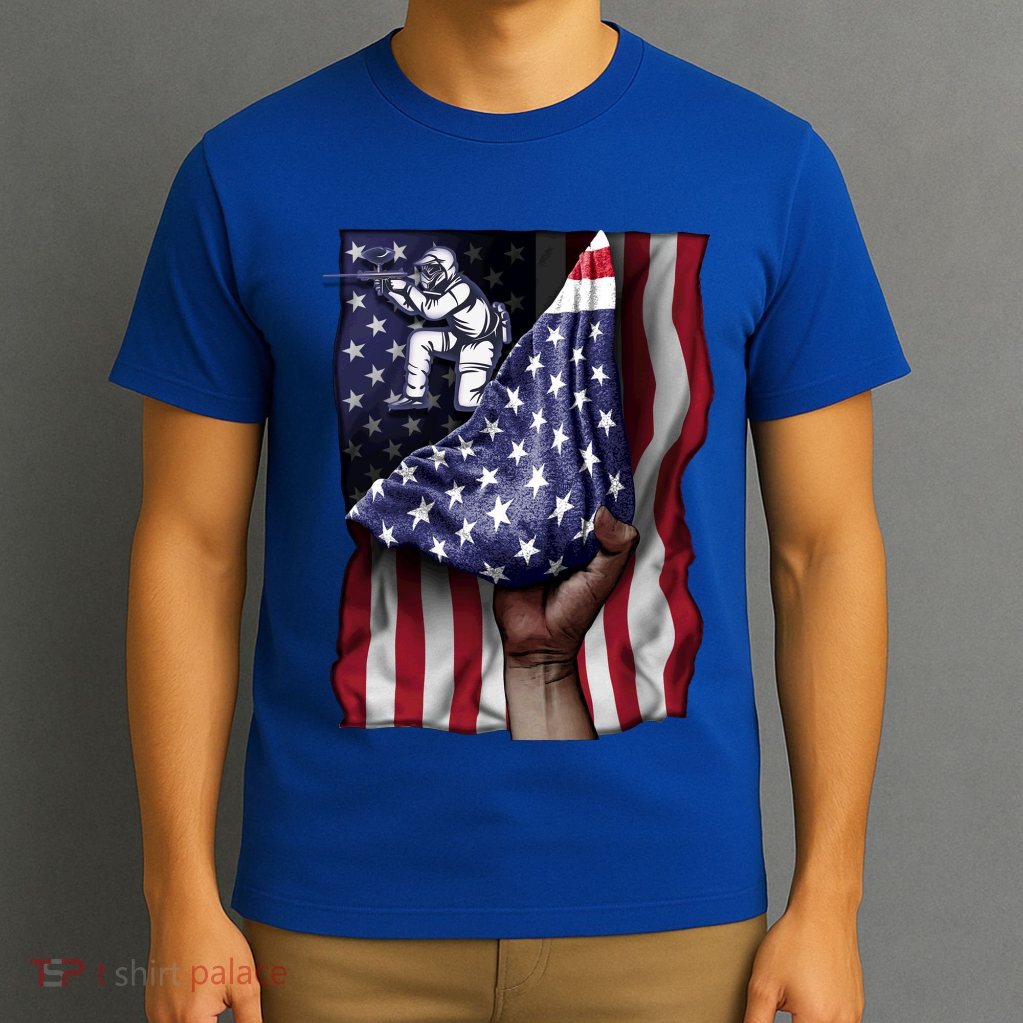 Day Of Independence Us Flag Paintball Funny Gift T-Shirt