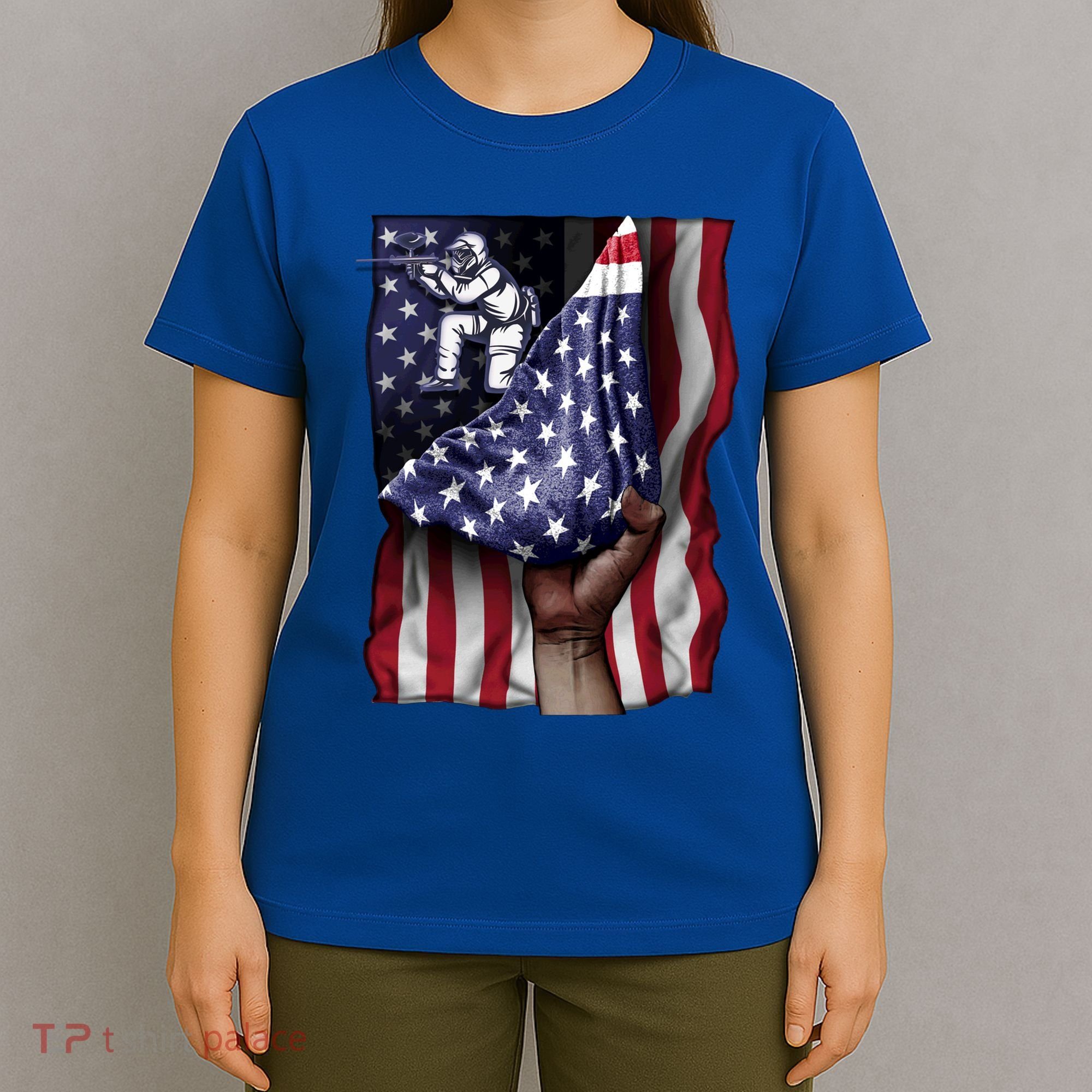 Day Of Independence Us Flag Paintball Funny Gift T-Shirt