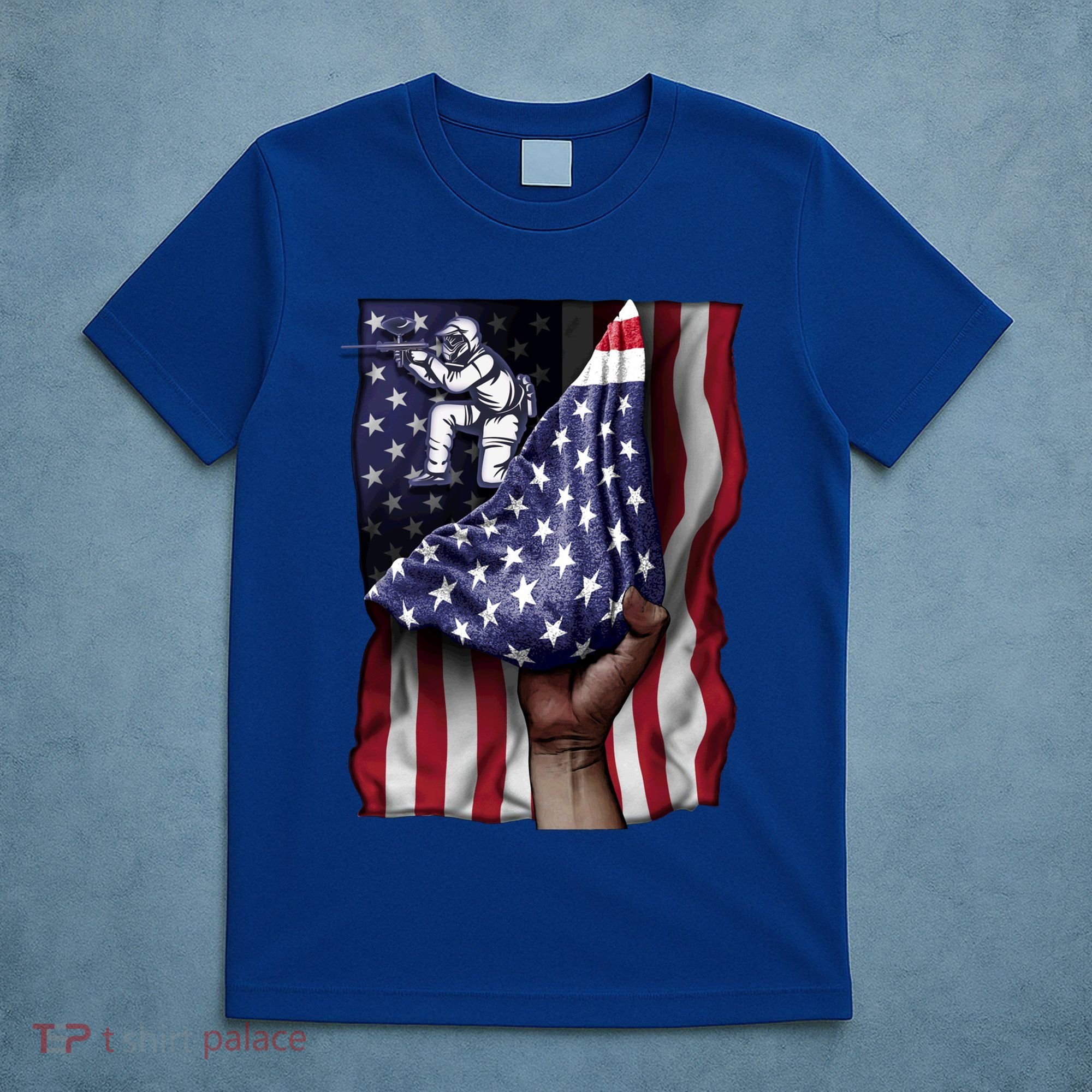 Day Of Independence Us Flag Paintball Funny Gift T-Shirt