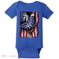 Day Of Independence Us Flag Paintball Funny Gift Baby Bodysuit thumb 0