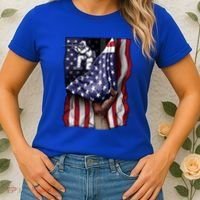 Day Of Independence Us Flag Paintball Funny Gift Women's T-Shirt thumb 2