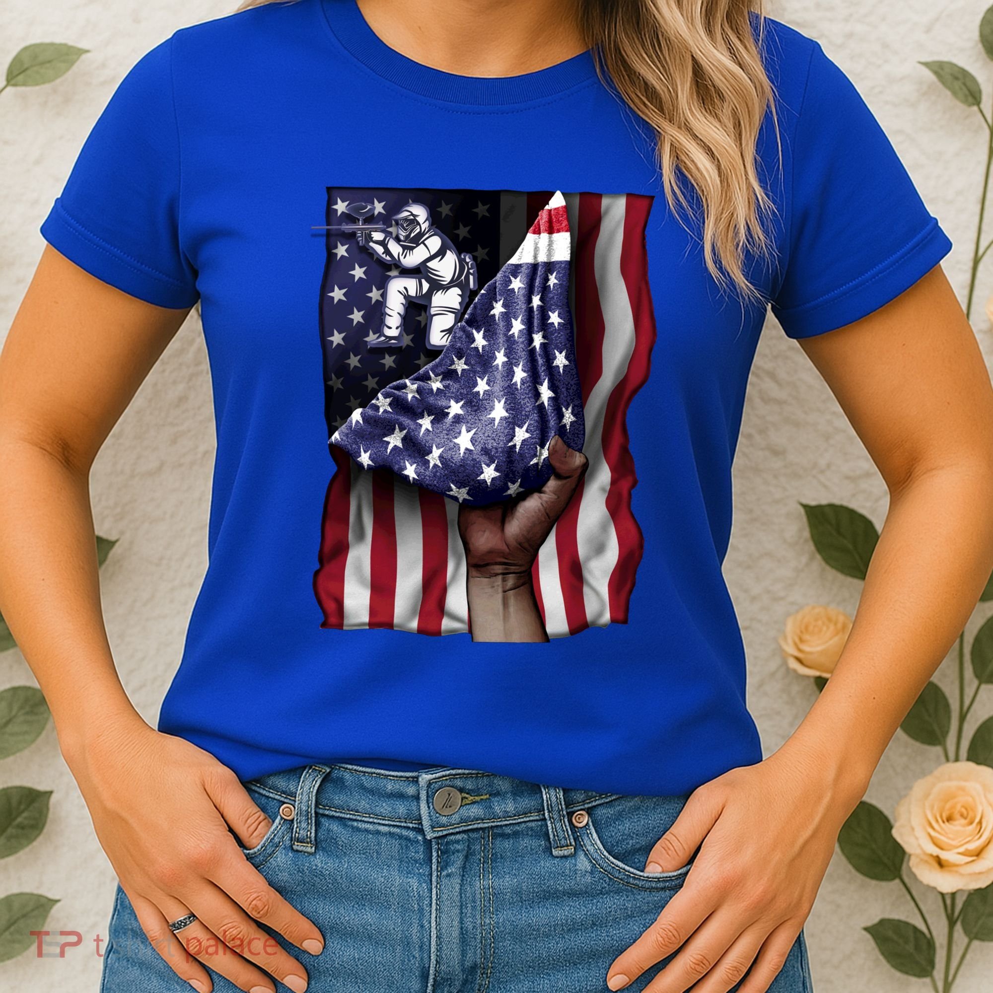 Day Of Independence Us Flag Paintball Funny Gift Women's T-Shirt